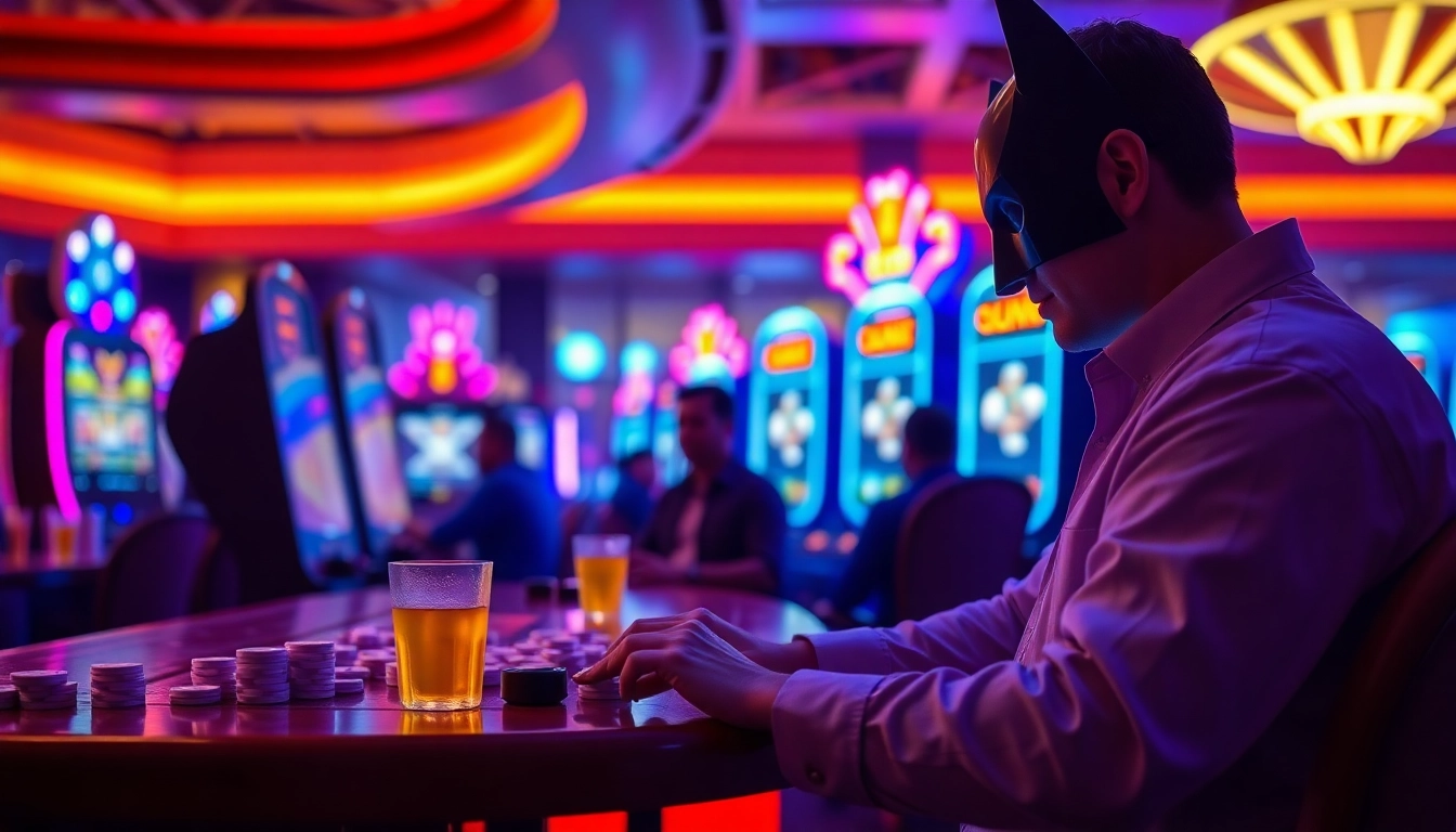 Menikmati pengalaman bermain di situs slot batman138 dengan mesin slot berkilau dan pemain antusias.