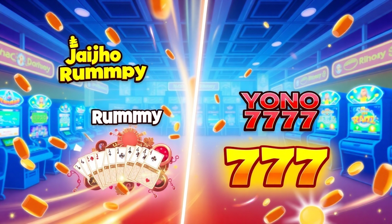 Engage with all Jaiho games like YONO Rummy and 777, highlighted in an exciting arcade-inspired design.